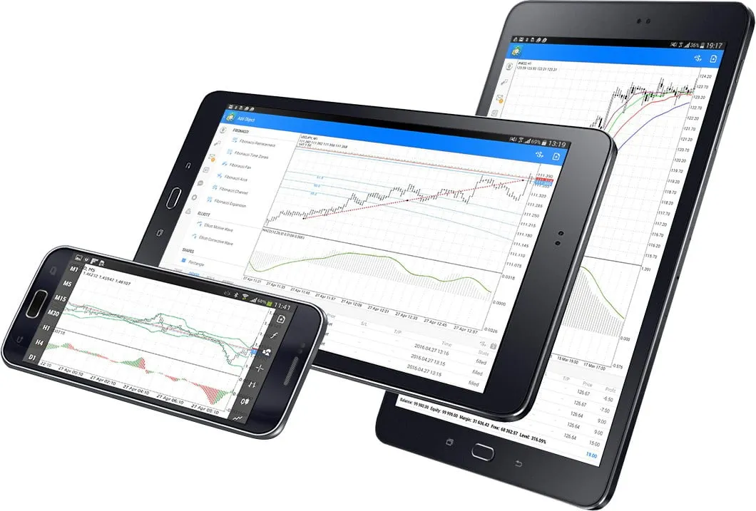 MetaTrader 5 running on tablet and mobile devices